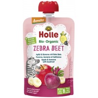 Holle Detské bio pyré jablko, banán a červená repa od 6 mesiaca Zebra Beet